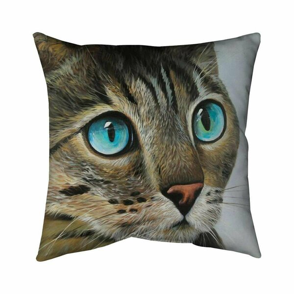 Begin Home Decor 20 x 20 in. Curious Cat Portrait-Double Sided Print Indoor Pillow 5541-2020-AN364